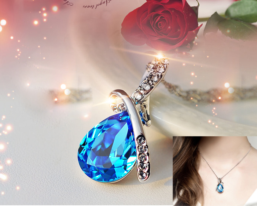 Dây chuyền nữ mặt đính đá màu sang trọng TL01