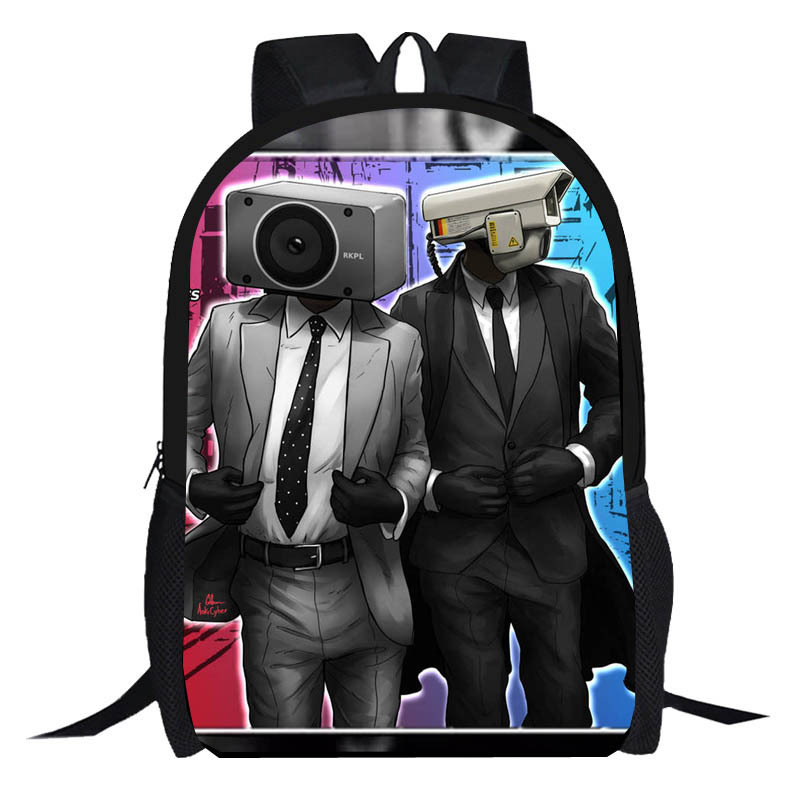 JIVIVIL Cartoon Printed Skibidi Toilet Kids Backpacks Oxford Cloth 1-3 Grade Student School Bags Primary School Backpacks