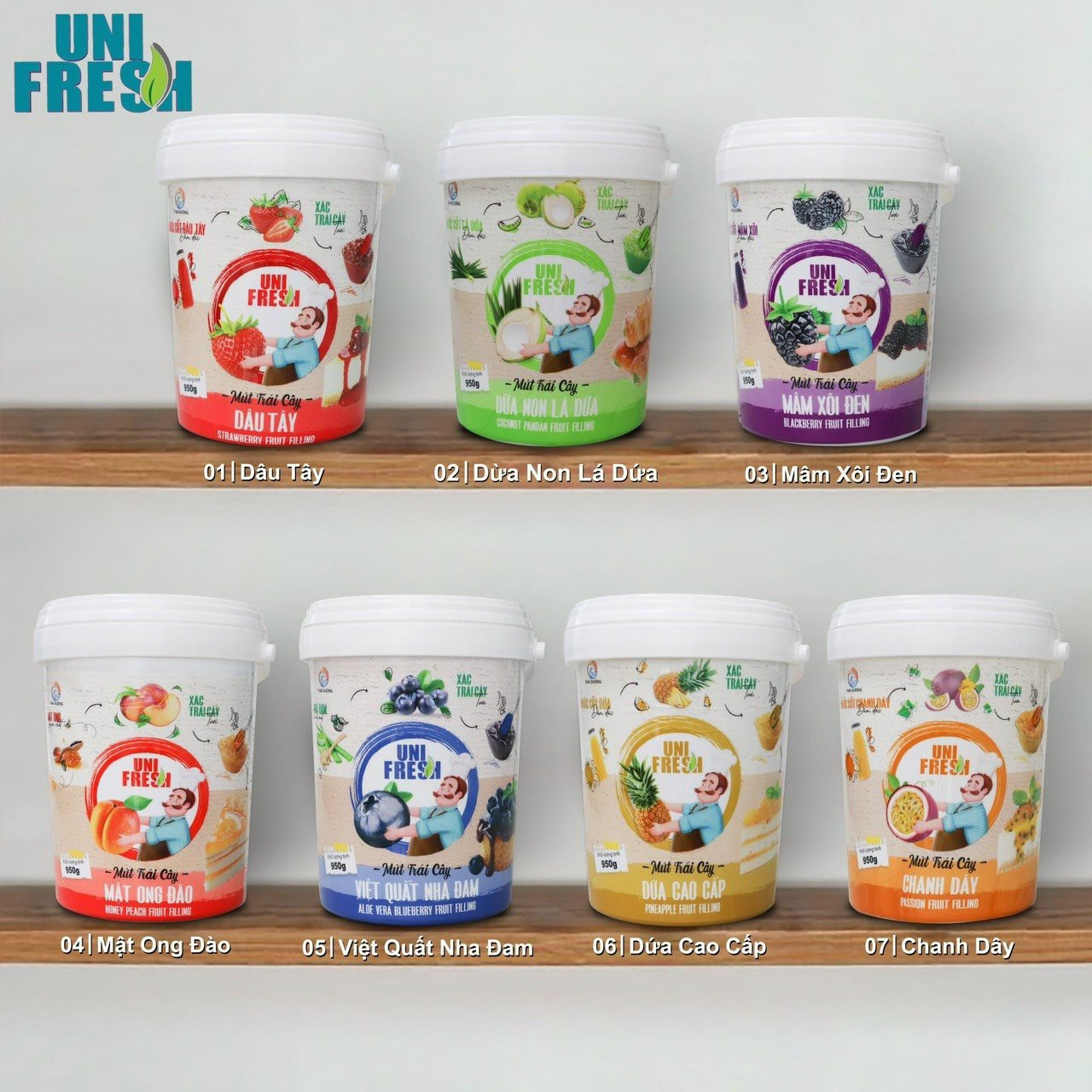 Mứt Mâm Xôi Đen Unifresh (950gr)