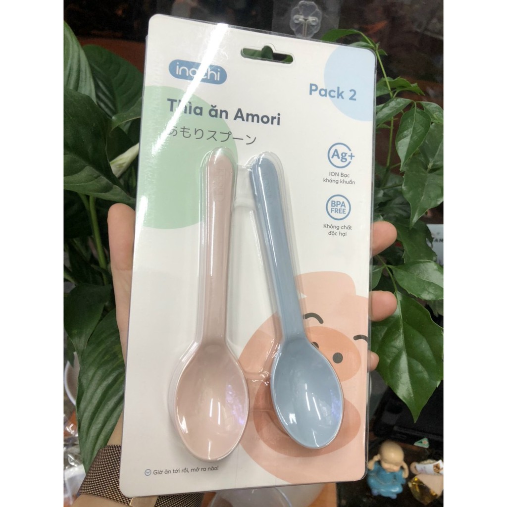 Set 2 thìa ăn , muỗng ăn dặm Amori cho bé ( giao màu ngẫu nhiên )