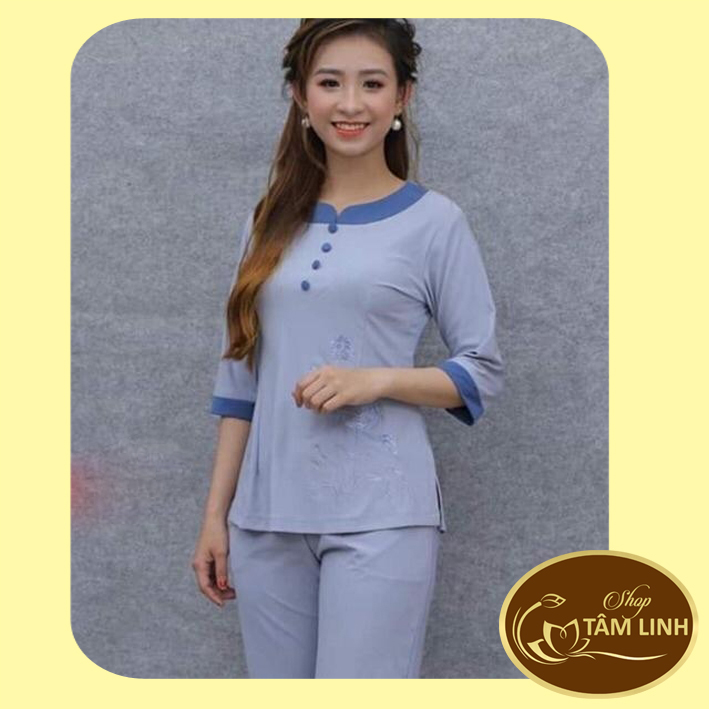 Đồ Lam Đi Chùa _ Mẫu Thun Phối Màu