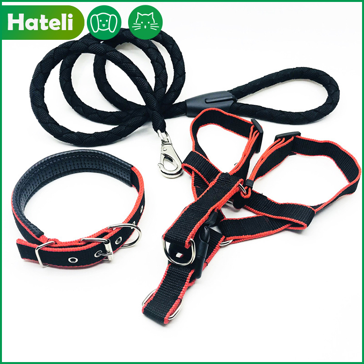 【Hateli】 Dây Xích Cổ Thú Cưng Có Thể Điều Chỉnh Dây Xích Chó Chuỗi Dây Đeo Ngực Mềm Mại Và Thoải Mái Bộ Ba Dây Xích Chó Nhỏ Và Vừa