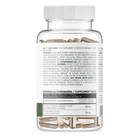 Viên Uống Vitamin Ostrovit Lion's Mane VEGE - Hỗ Trợ Thần Kinh, Lo Âu Và Não Bộ (60 Viên)