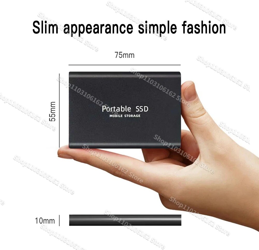High-Speed 256TB SSD 2TB 4TB Portable External Solid State Hard Drive USB3.1 Inter Mobile Hard Drive For Laptop PS5 Xbox