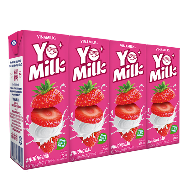 2 thùng sữa chua uống hương dâu yomilk - hộp giấy x 170ml 48 hộp thùng - ảnh sản phẩm 6