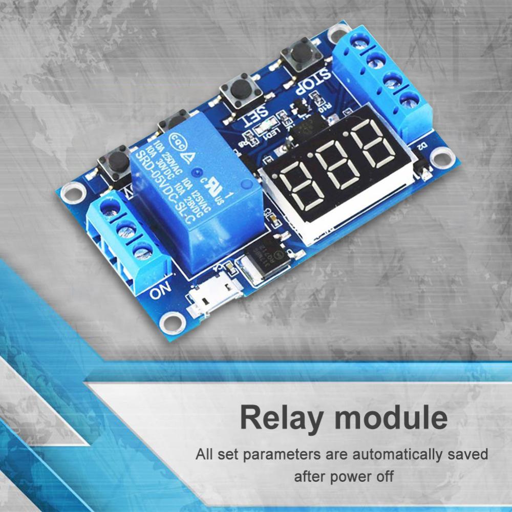 1 Channel Relay Cycle Timer Module Passive Contact Trigger Delay Relay Module Anti-interference Sleeping Mode Accessories
