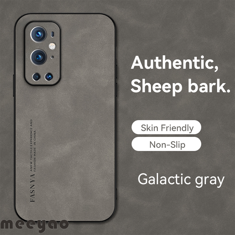 Case OnePlus 9 9 Pro 9R 9RT 9 1+ Soft Leather Phone Case Authentic Camera Protection Luxury Sheep Bark Cover