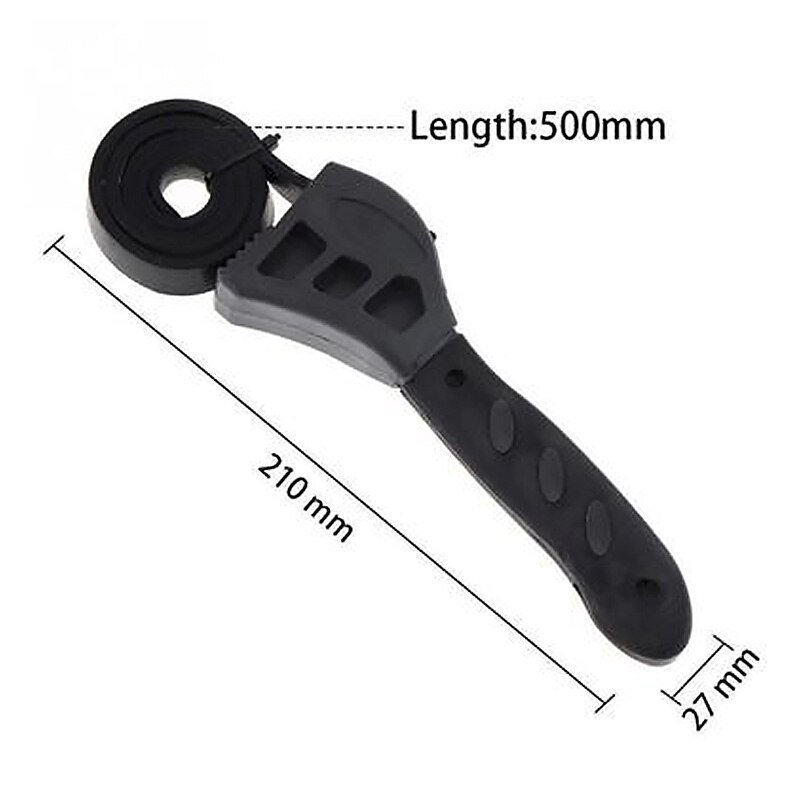 500Mm Multitool chìa vặn chung Đen Ruer Dây Đeo Có Thể Điều Chỉnh Cờ Lê Cho Mở dụng cụ cầm tay bộ lọc dầu nhớt dụng cụ sửa chữa ô tô