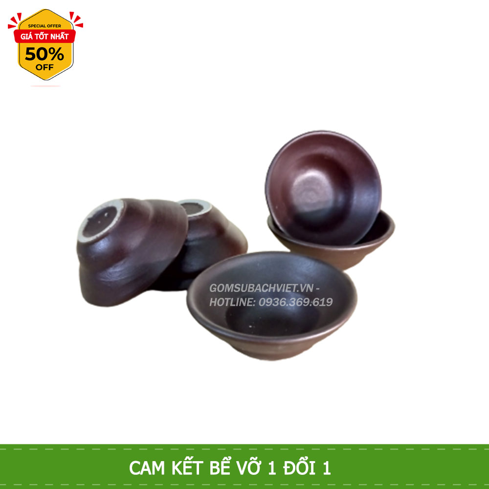Bộ chén (ly) uống rượu phong cách cổ gốm sứ Bát Tràng