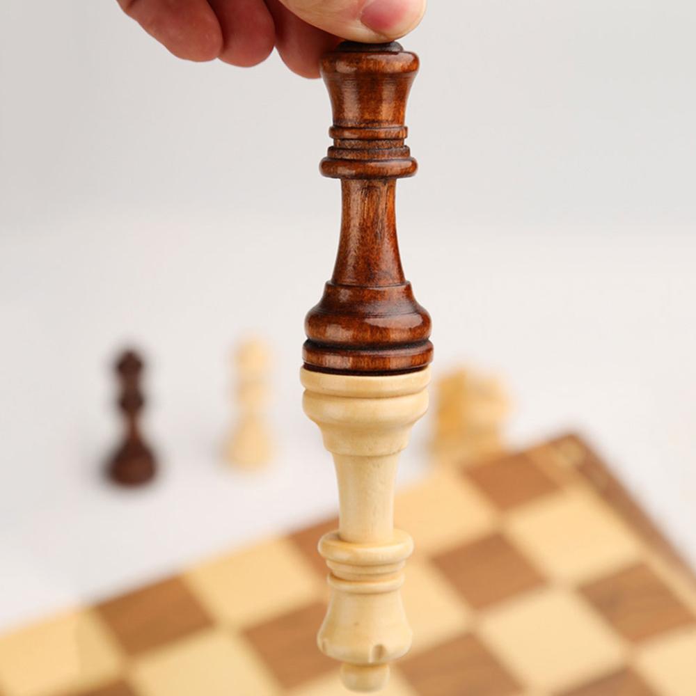 【New Arrival】29x29cm Large Chessboard Developing Strategic Thinking Chess Wooden Set No Toxic Foldable Chess Board for Boys Girls
