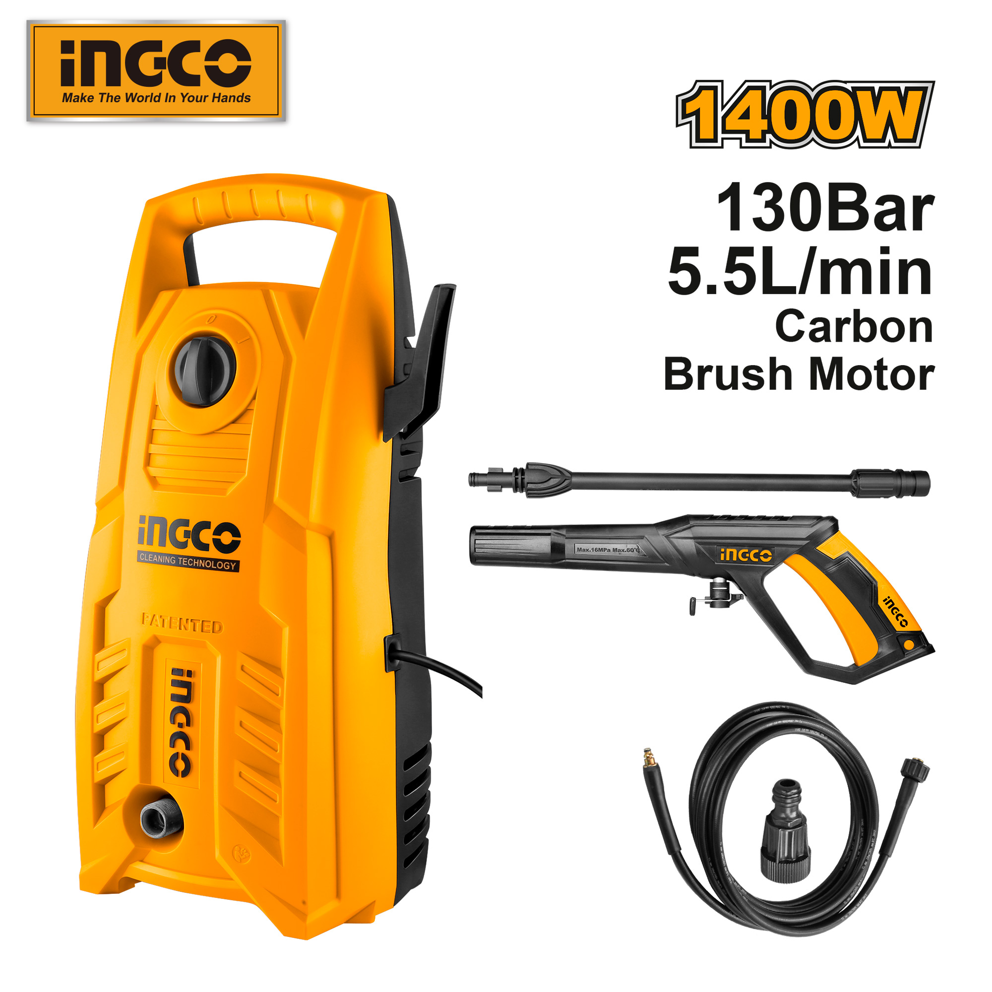 ingco Pressure Washer HPWR14008 - Ideal High Pressure Water Gun For Car Wash  at #bookmyparts 