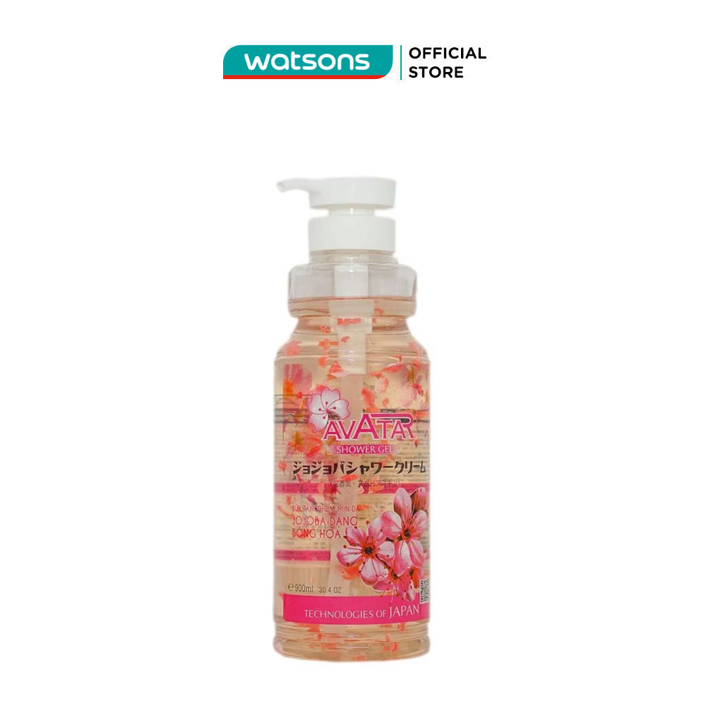 Gel tắm avatar jojoba dạng bông hoa thơm mịn da 900ml