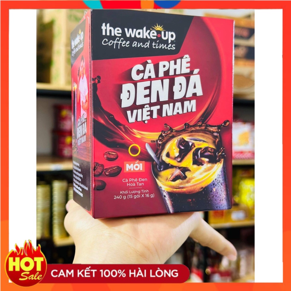 Cafe wake up đen đá (Hộp 15 gói x 16gr ) Date 2025