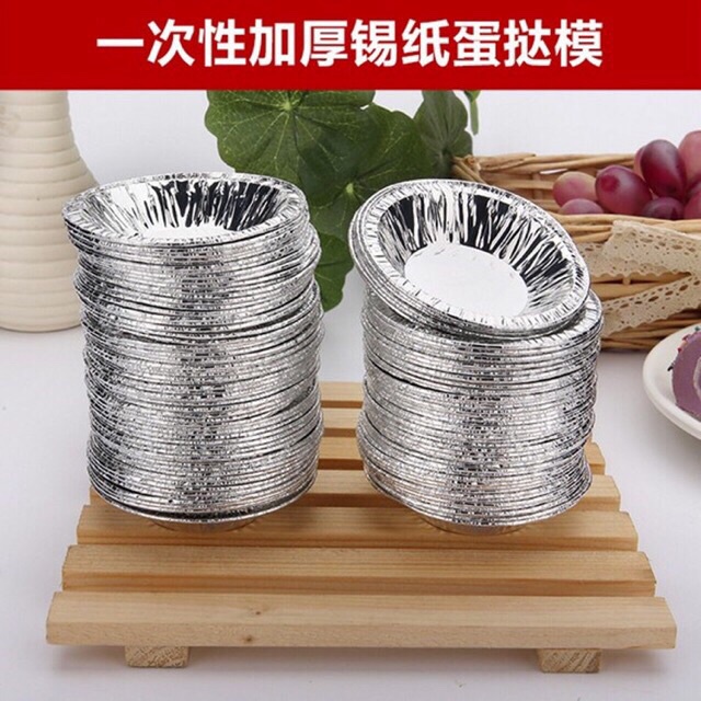 50 Đế giấy bạc bánh tart dùng 1 lần