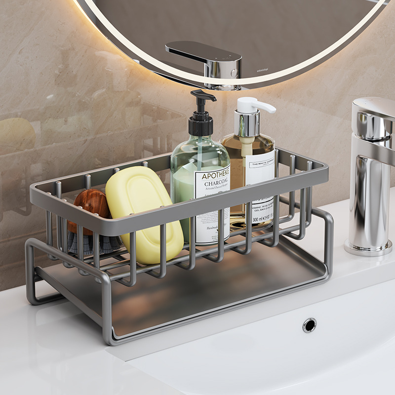 NFA Dish towel rack Kitchen storage rack household sink drain basket countertop multi-functional sponge detergent storage device