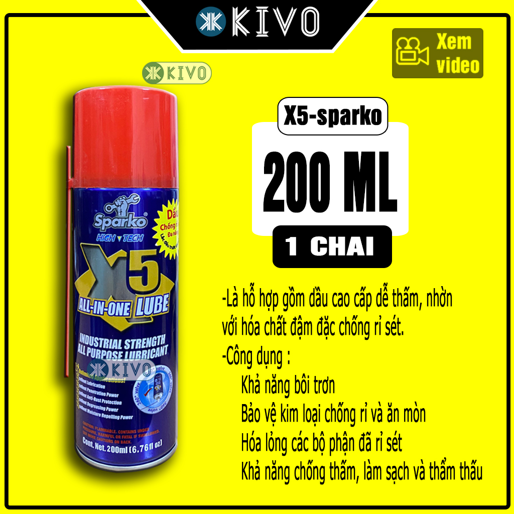 Bottle spray anti rust and lubricating X5 Sparko main brand 200ml-spray rust removal salamanders to rust bike chain, scooter, fan, Trimmer, Spinner, motors, bearings, sewing machine, slug motorcycle, OTO slug motorcycle