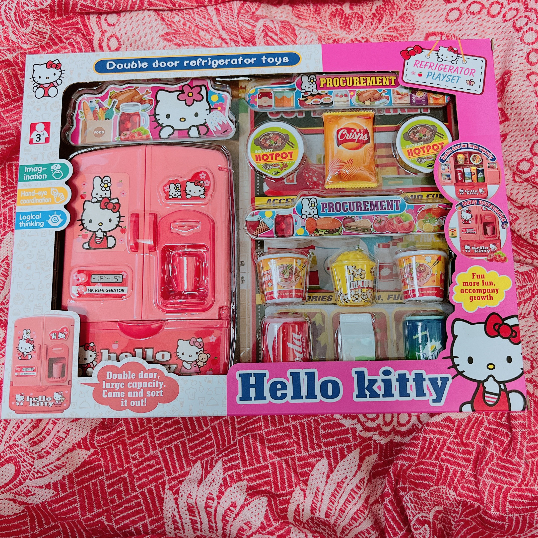 Tủ lạnh hello kitty MÀU HỒNG đồ chơi cho bé
