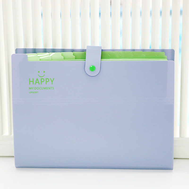 Portable Organ Bag Folder A4 Large-capacity Student Test Paper Storage Bag 12-layers Bill File Classification Storage Bag