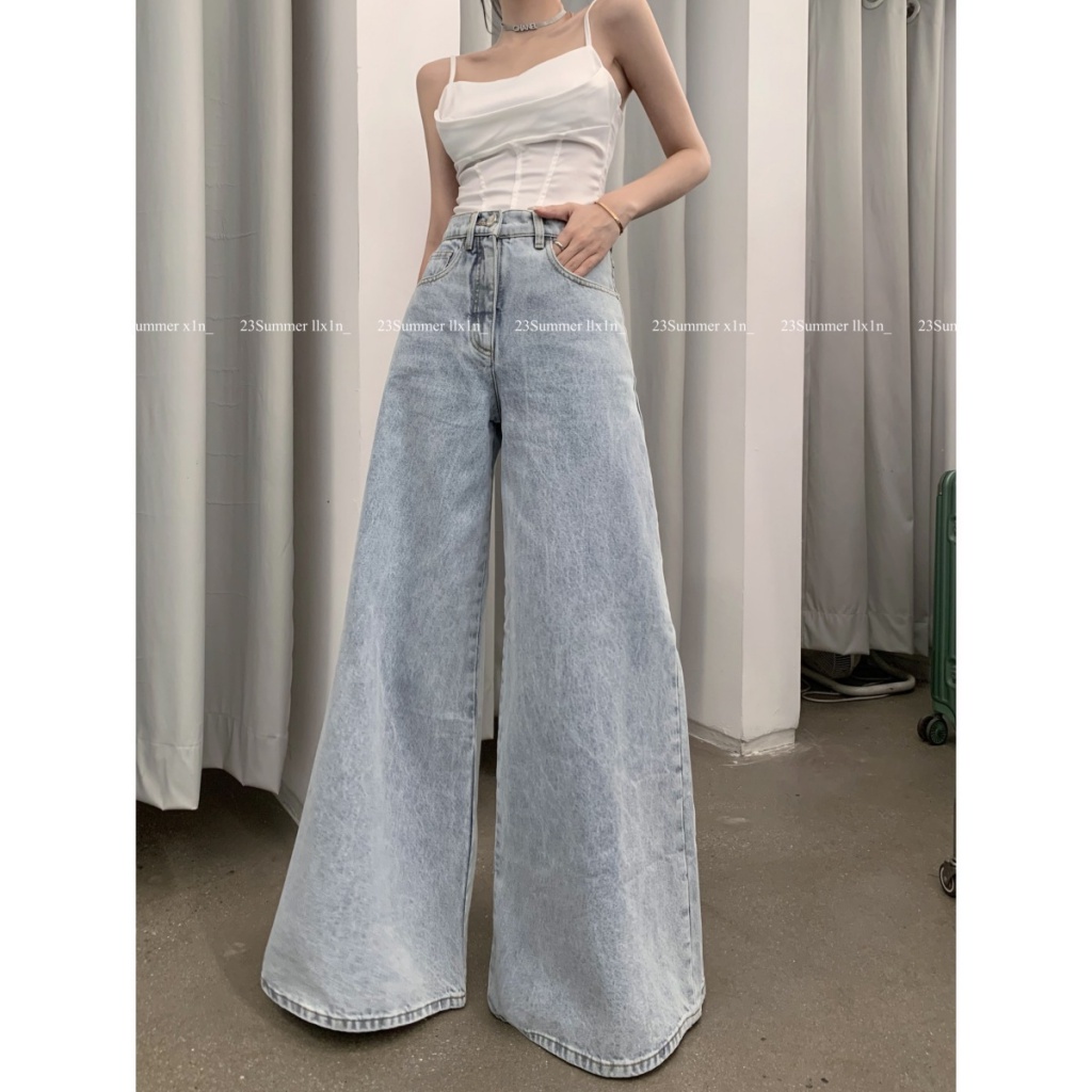 Quần jeans nữ dài ống loe thời trang hàn quốc