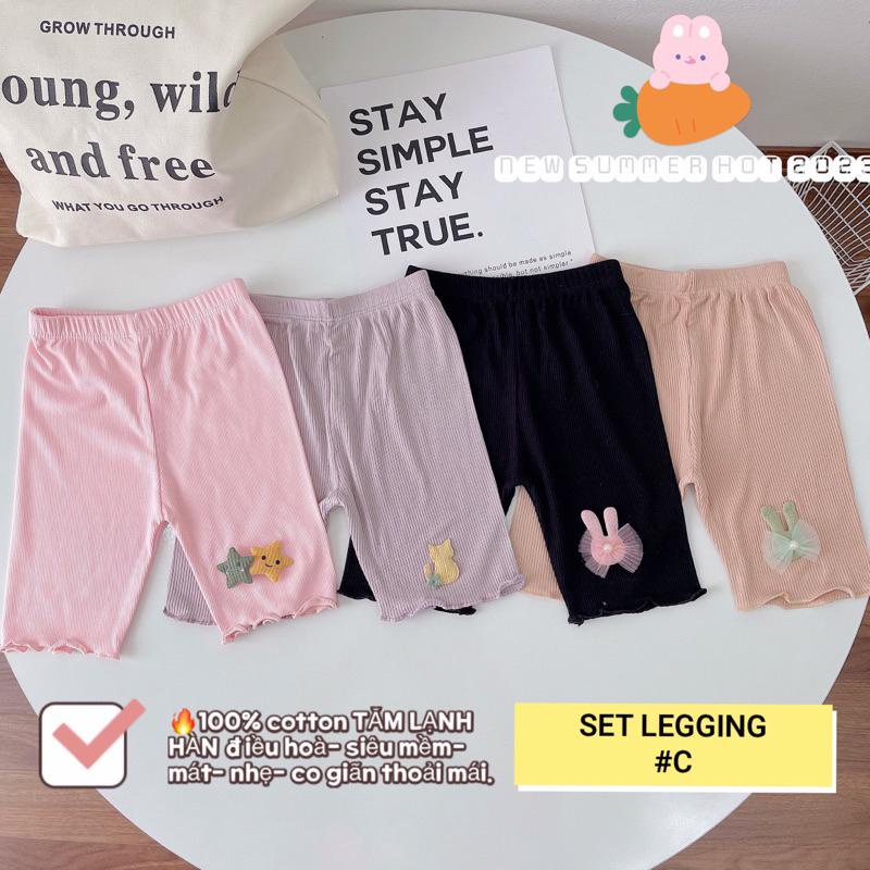 SET 4 QUẦN LEGGING LỬNG HÀN QUỐC CHO BÉ