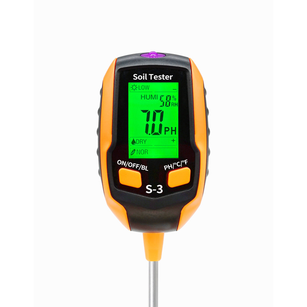 6-in-1 Soil Moisture Meter Digital pH Meter Soil Salinity Tester Moisture/Temperature/Sunlight/Environment Humidity Meter Soil Tester for Garden Lawn Farm