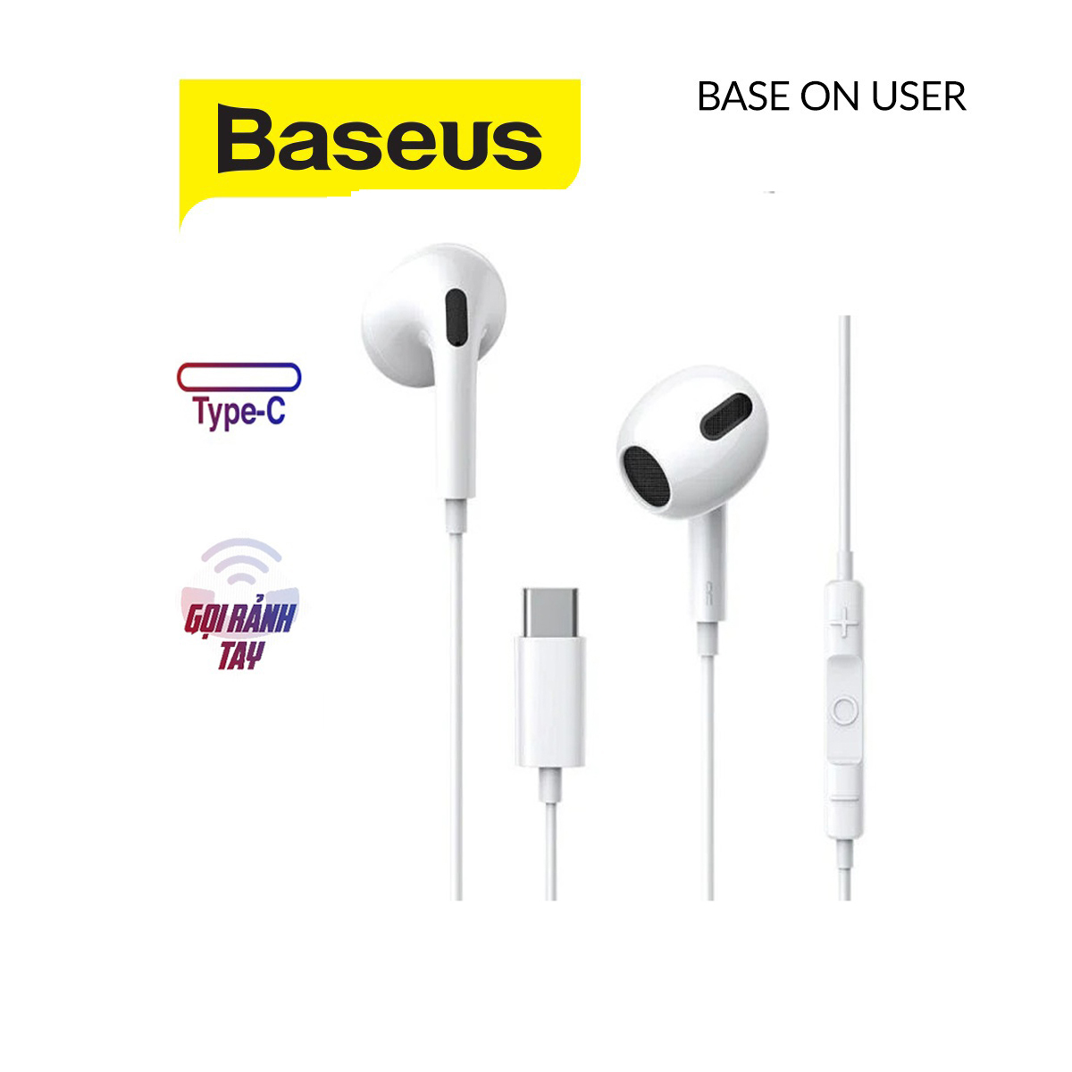 Tai nghe có dây chân cắm type-c baseus encok c17 tích hợp micro dài 1.1m cho android