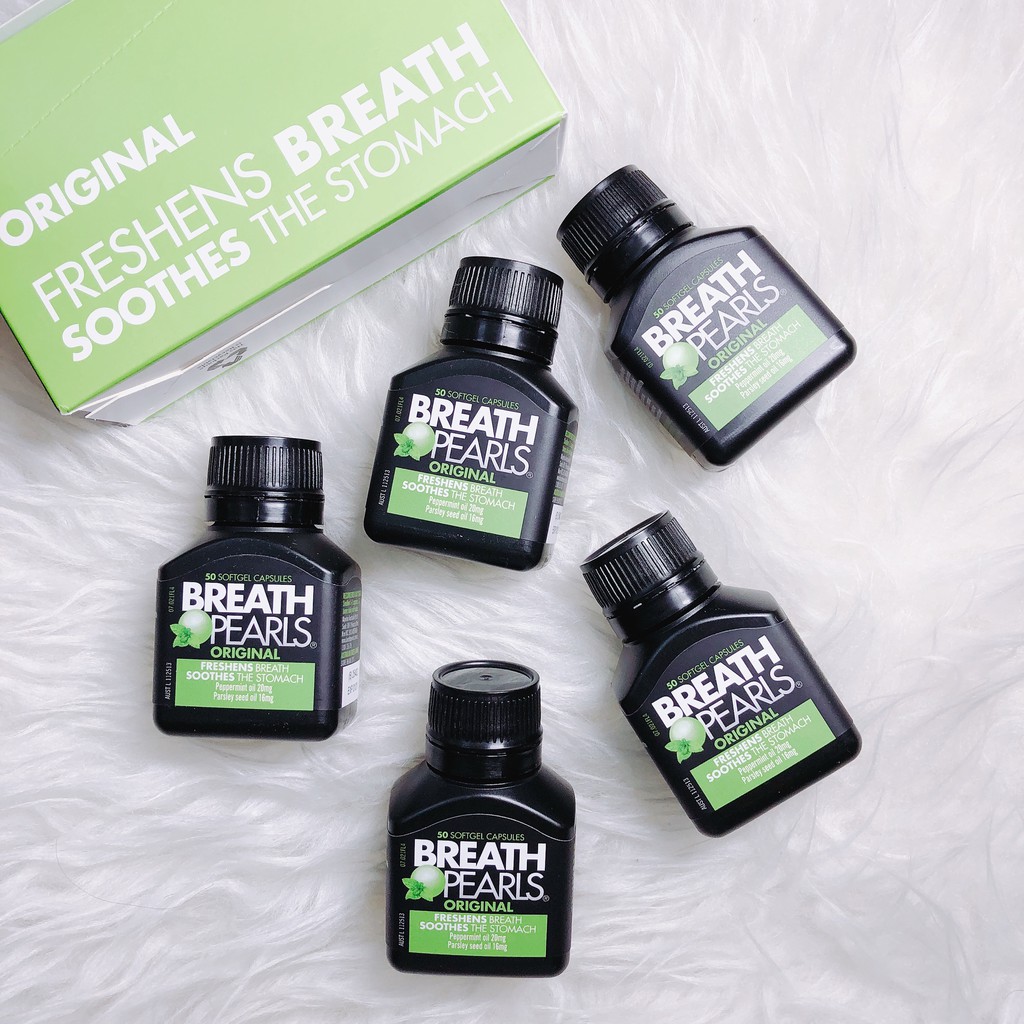 Viên uống thơm miệng breath pearls hộp 50 viên