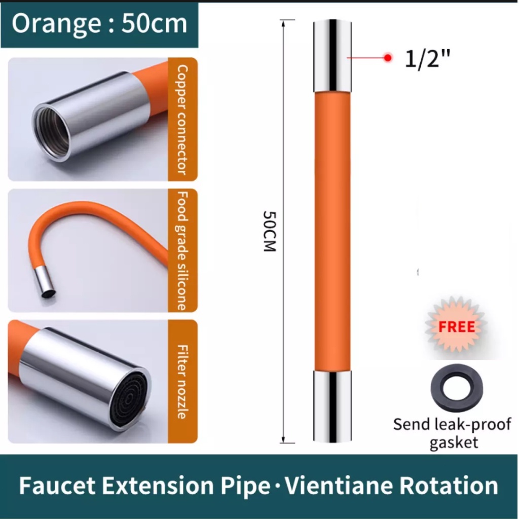 20/30/50cm Universal Faucet Extension Extender 360°Free Bending