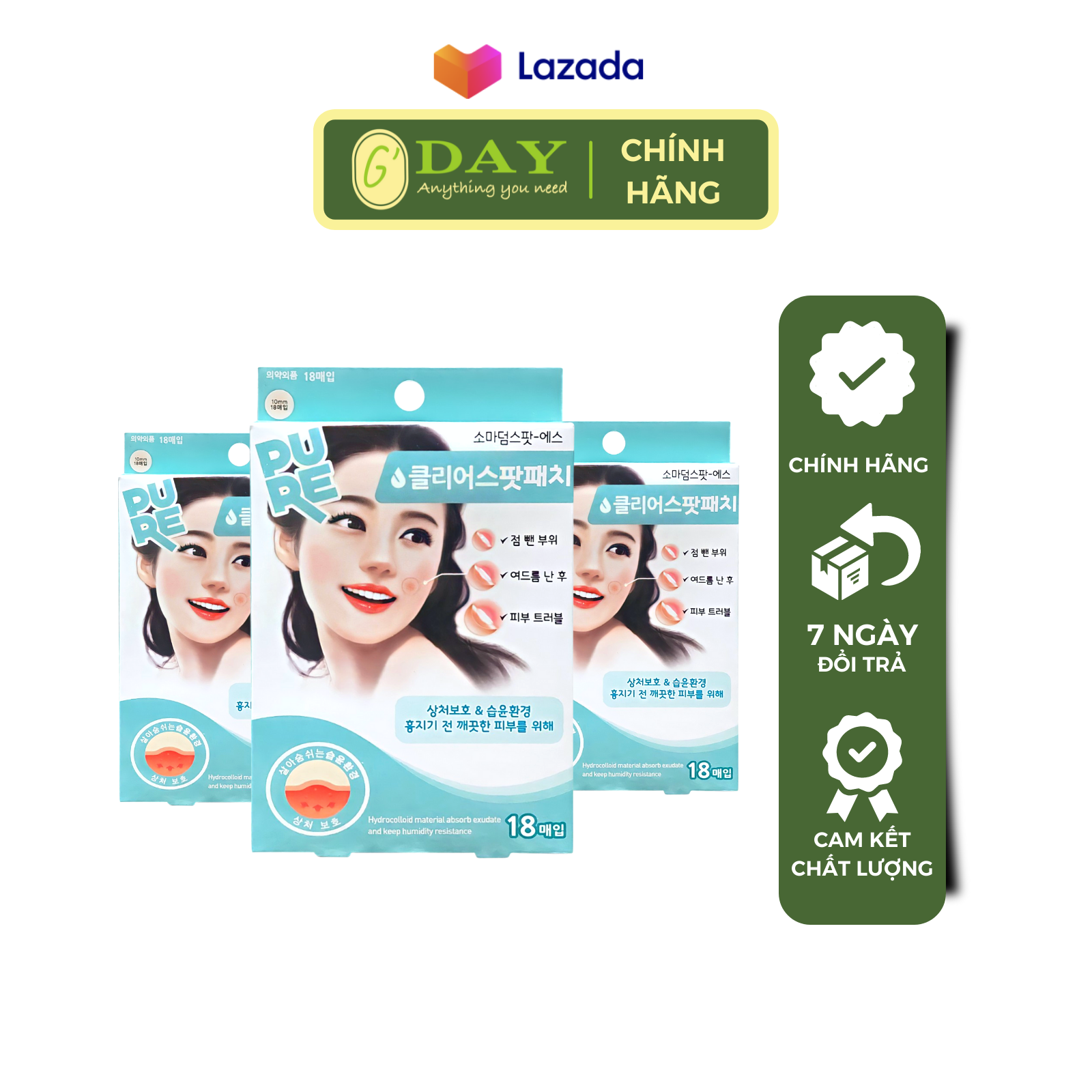 [CHÍNH HÃNG] Combo 3 miếng Dán Mụn Somaderm Spot 18 miếng