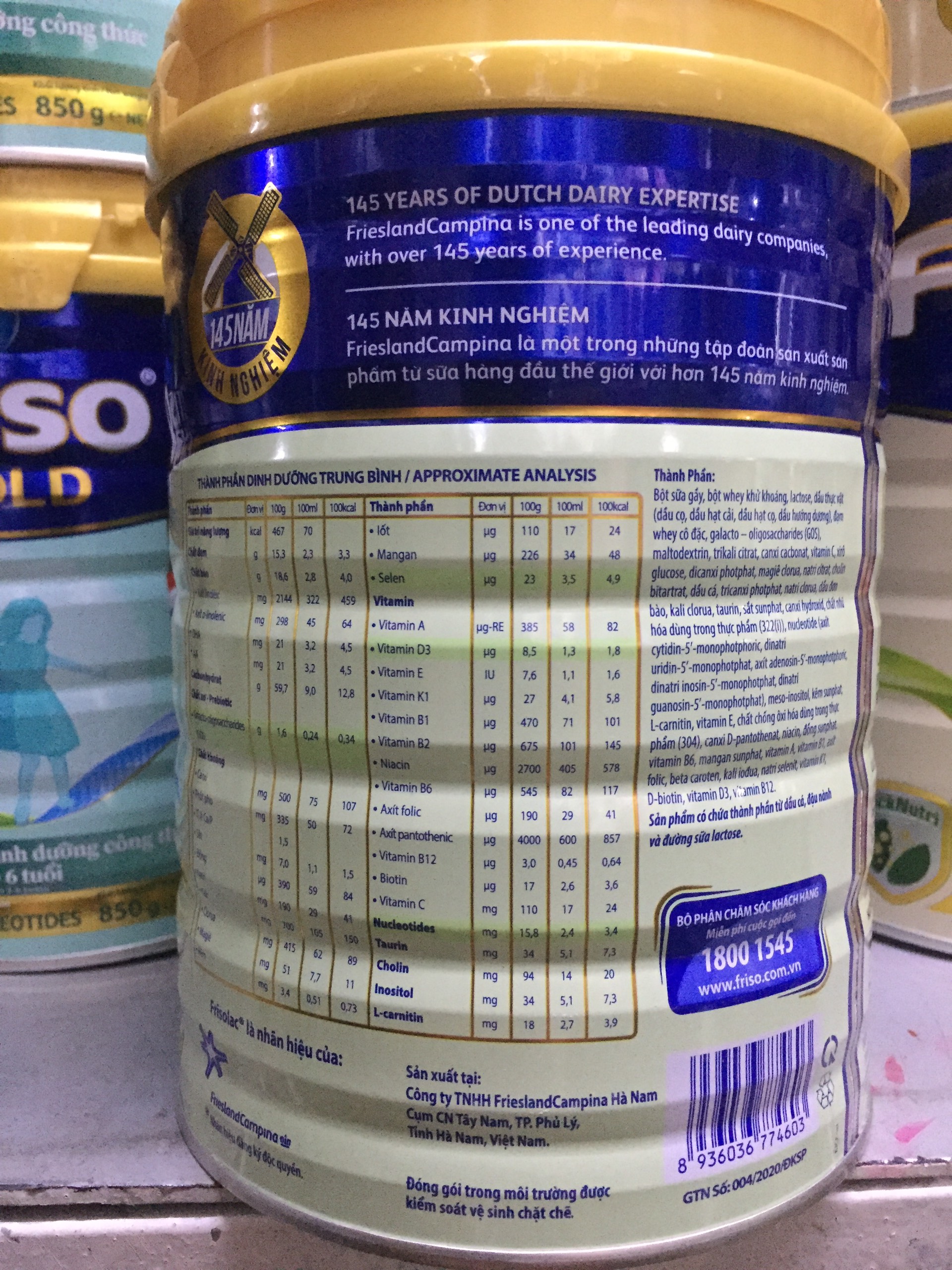 Sữa Friso Gold Số 2 850g
