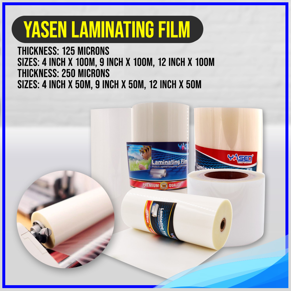 Laminating Film Yasen [1 Roll Yasen Laminating Film Films 12 inches x 100 meters 125 microns