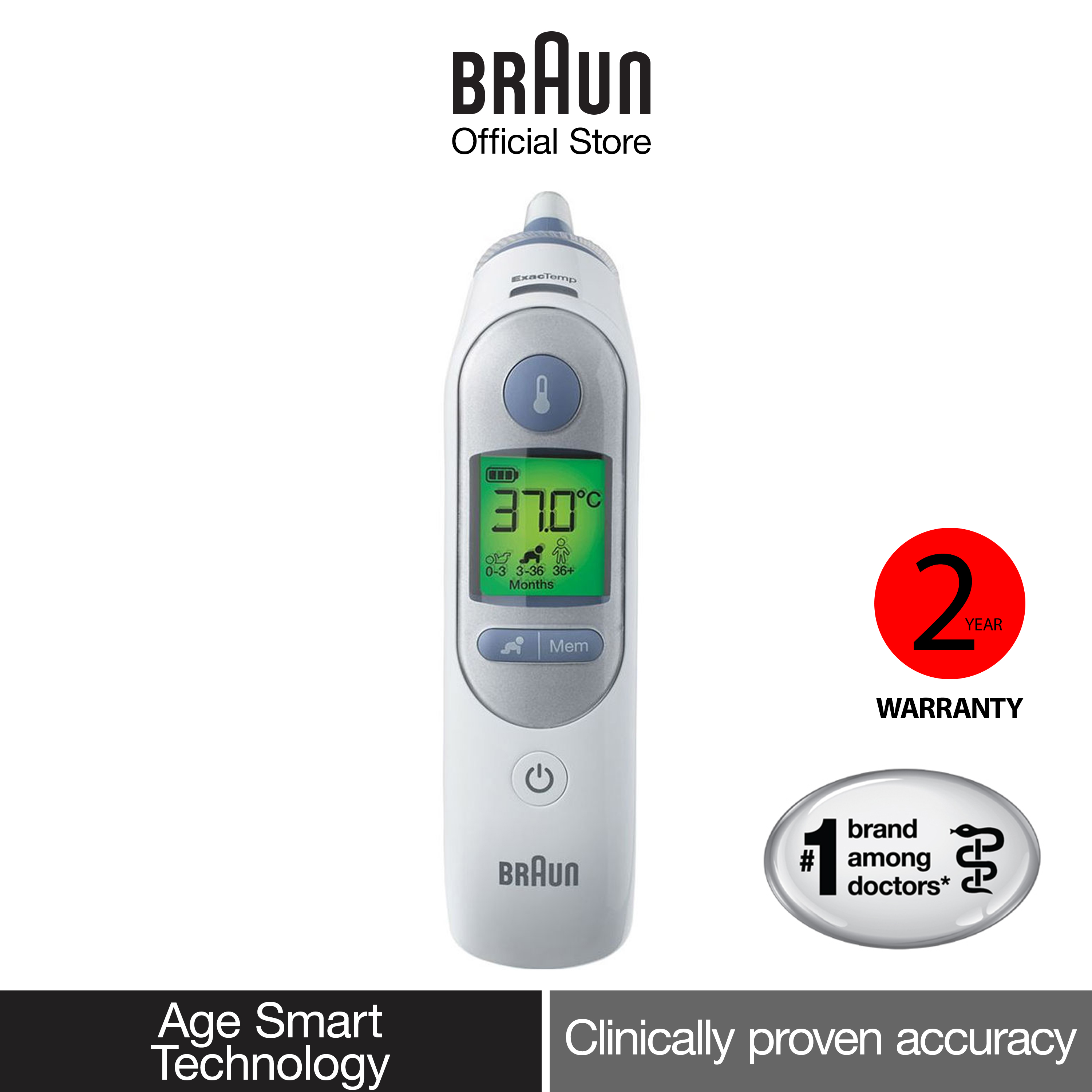 toernooi Het hotel Vertrek naar Braun Thermo Scan 7 IRT 6520 Thermometer Age Smart Technology wide angle  probe for accurate measurements | Lazada Singapore
