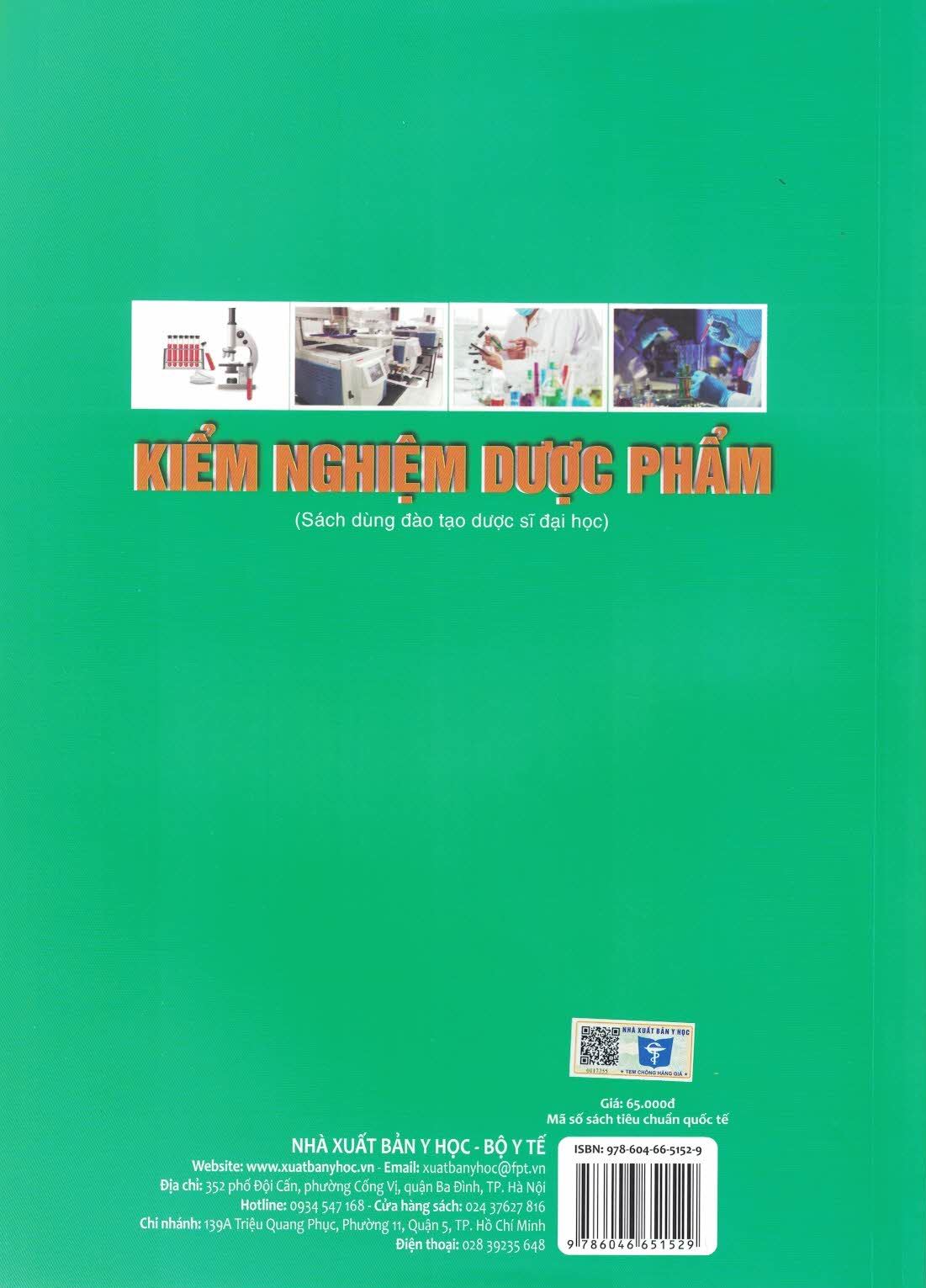 Kiểm Nghiệm Dược Phẩm (Sách Dùng Đào Tạo Dược Sĩ Đại Học)
