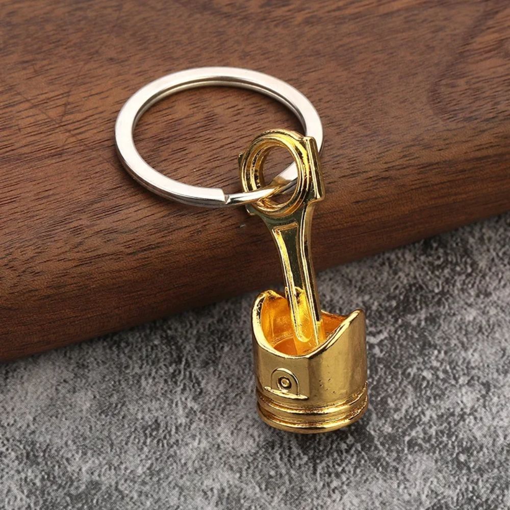 Key Ring Engine Creative Alloy Car Engine Piston Keychain Mini Piston Model Keyring ...
