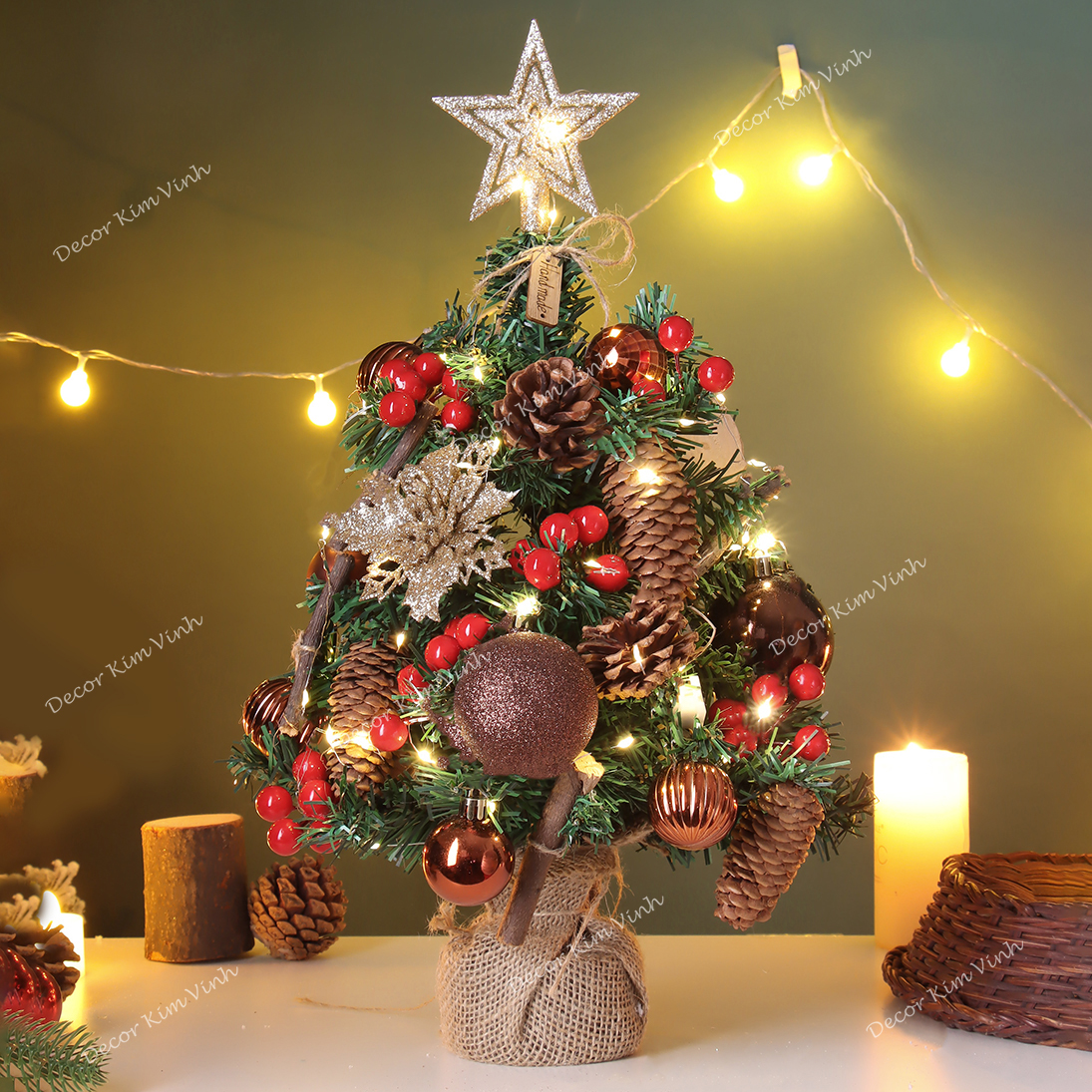 Cây thông noel hàn quốc thq20 40cm cây thông trang trí giáng sinh