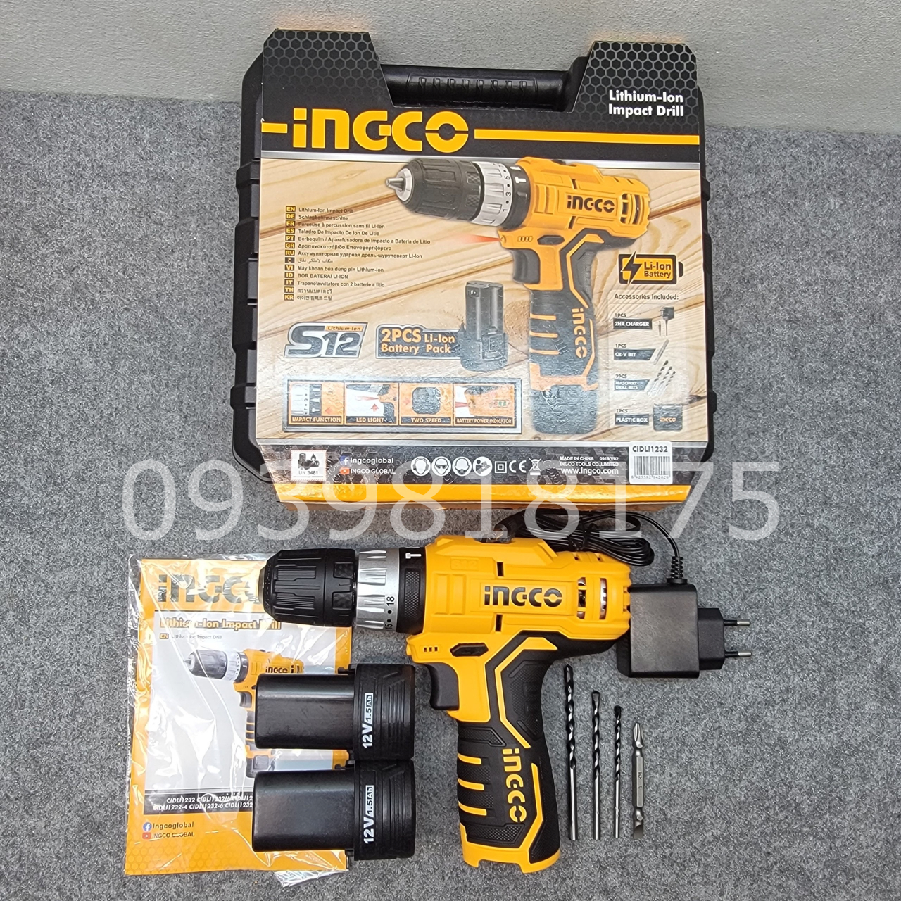 Máy khoan búa dùng pin ingco 12v cidli1232