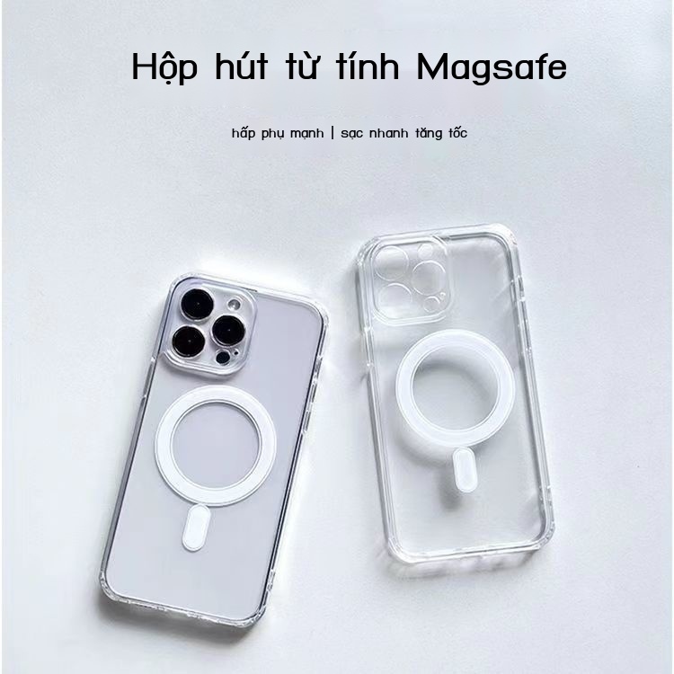 Ốp điện thoại từ tính apple magsafe trong suốt chống rơi iphone 13 14 15 pro max ốp điện thoại