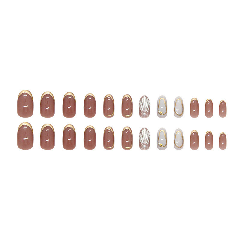 24Pcs%20Stylish%20Pattern%20Three-dimensional%20Shell%20Pearl%20Fake%20Nails%20with%20Glue%20DIY%20Art%20Design%20False%20Nails%20Wearable%20Nails%20Artificial%20Nails%20-%20Image%206