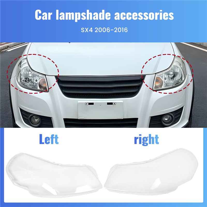 2PCS Headlight Cover Glass Shell Mask Hardening for SX4 06-16.