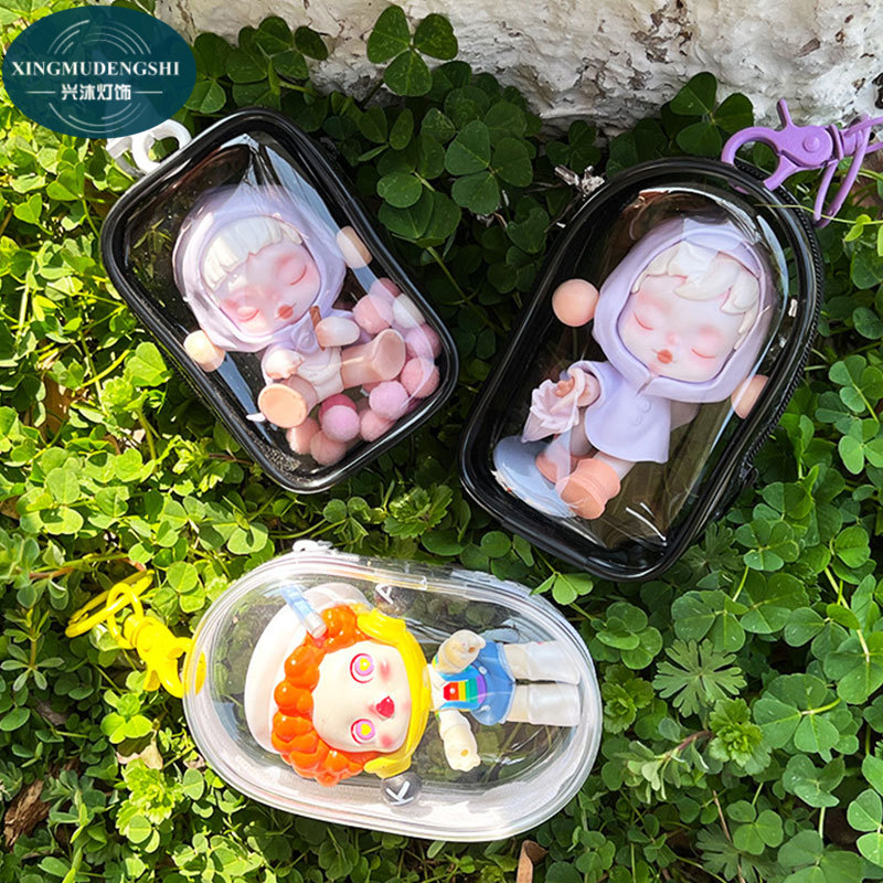 XMDS💖 Túi lưu trữ PVC độ thấm cao xương nhựa ba chiều Túi trẻ em đóng hộp đồ chơi sưu tập trong suốt hiển thị túi lưu trữ