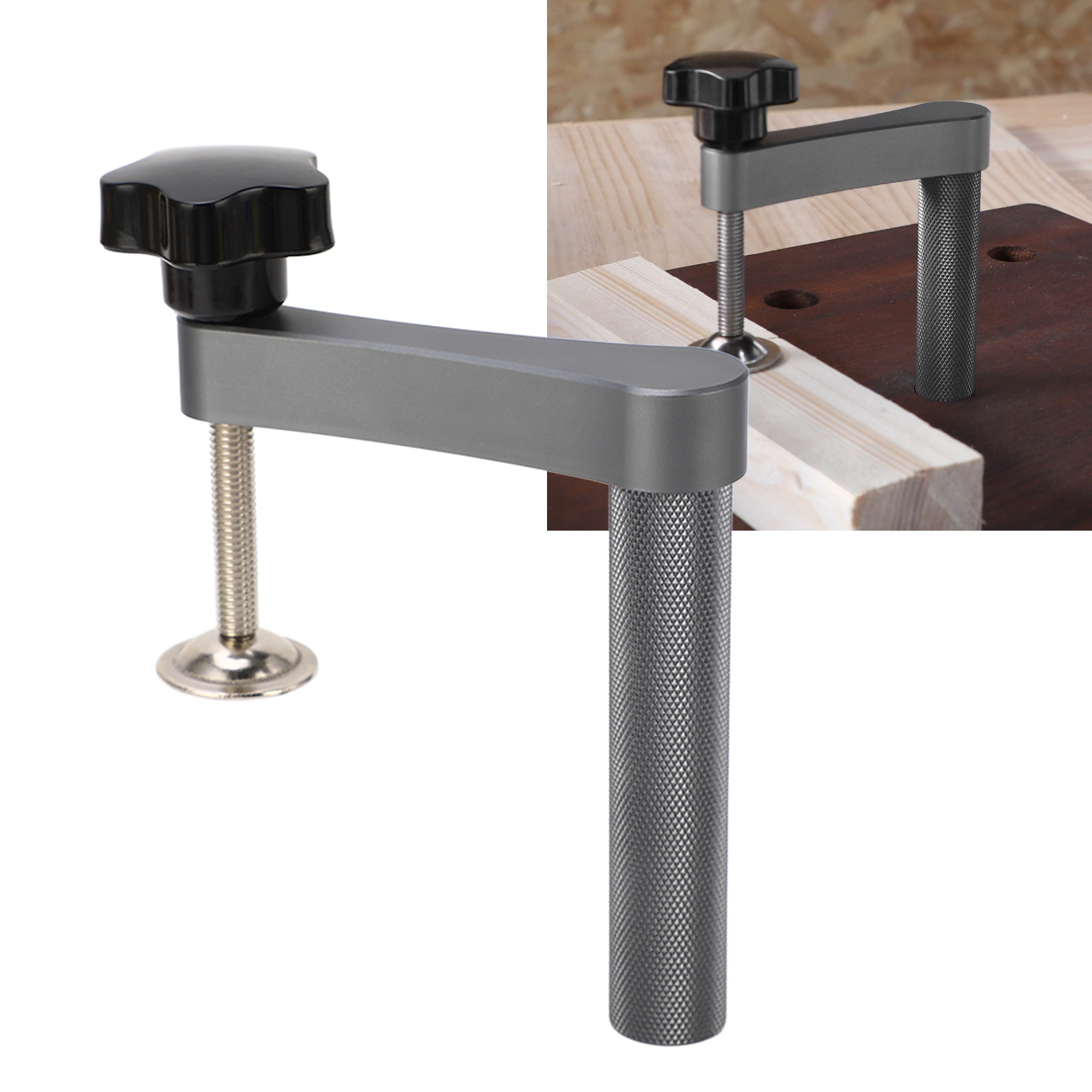 Hold Down Clamp Quick Acting Adjustable Woodworking Fast Fixed Clip Grey for Wood for Carpenter
