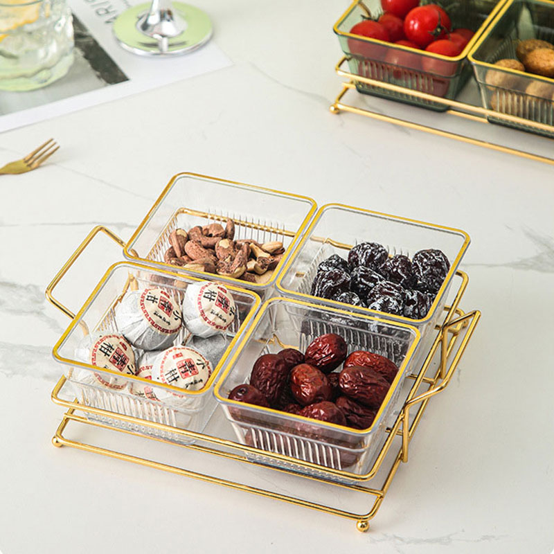 Transparent frame dried fruit bowl fruit bowl nut dried fruit bowl snack tray storage box tea snacks.