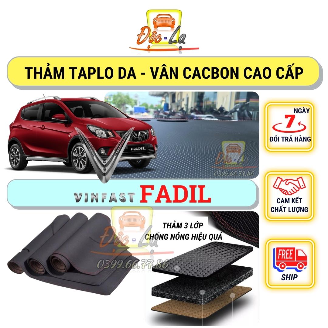 Thảm taplo Vinfast Fadil 2018 - 2021 vân Cacbon 3 lớp cao cấp- Cách nhiệt, chống nắng, chống thấm nước - Lau chùi vệ sinh đơn giản, dễ dàng