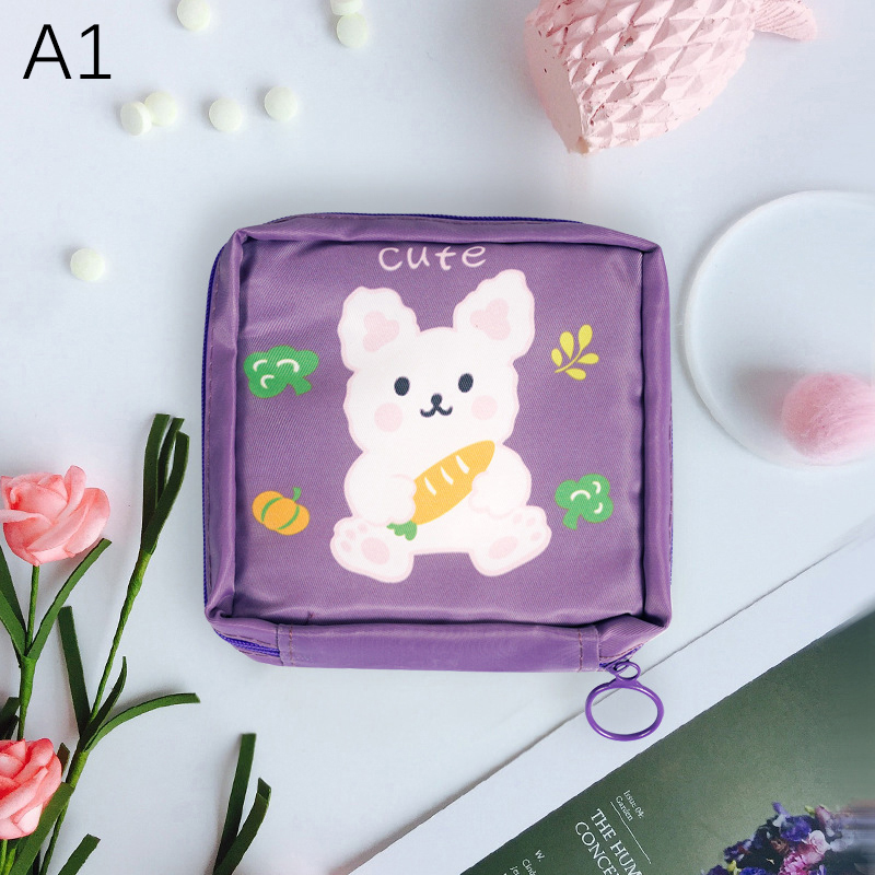 Cute Bear Sanitary Pads Pouch Tampon Napkin Storage Bag Coin Purse Bag Travel Ma WEIRUI. 