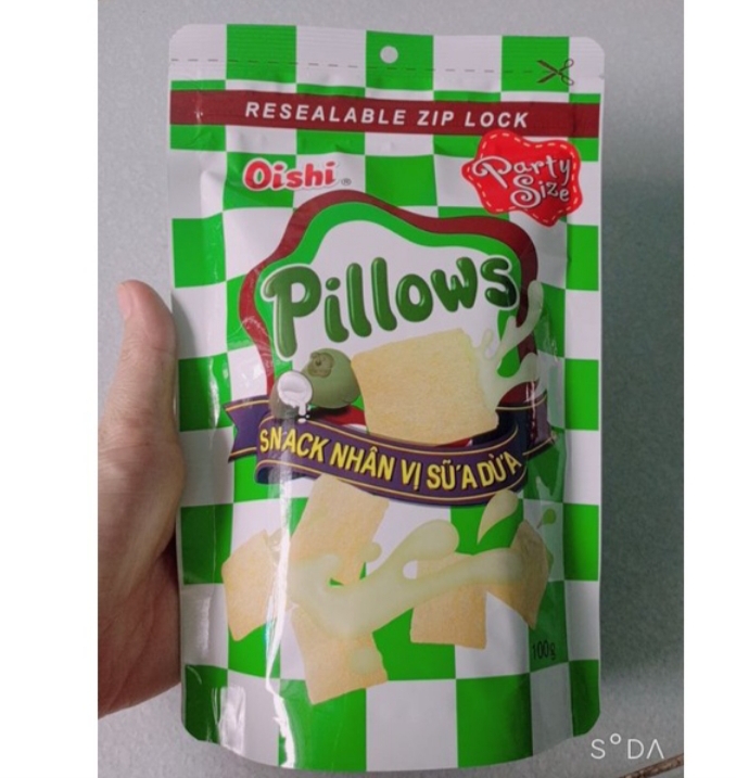 Combo 5 bịch Bánh Snack Nhân Sữa Dừa Oishi Pillows (85g)