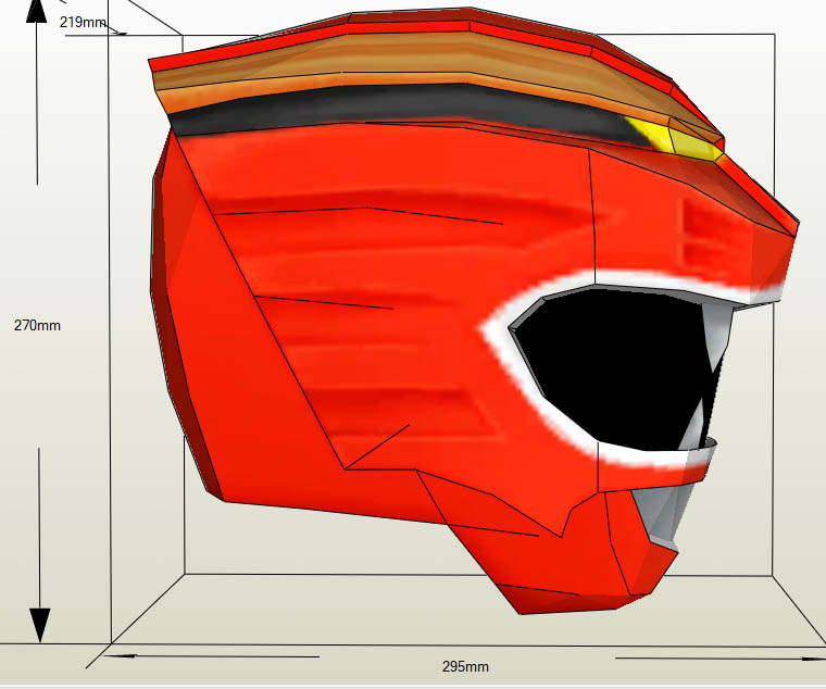 Mô hình giấy Super Sentai Mũ gao đỏ (đội được) Gaored Helmet (Hyakujuu Sentai Gaoranger/Siêu nhân Gao)
