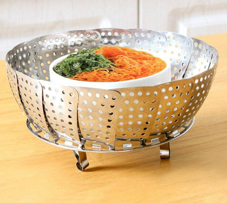 Y.F SHOP Stainless Steel Food Steamer Basket Foldable Steamer Lazada PH
