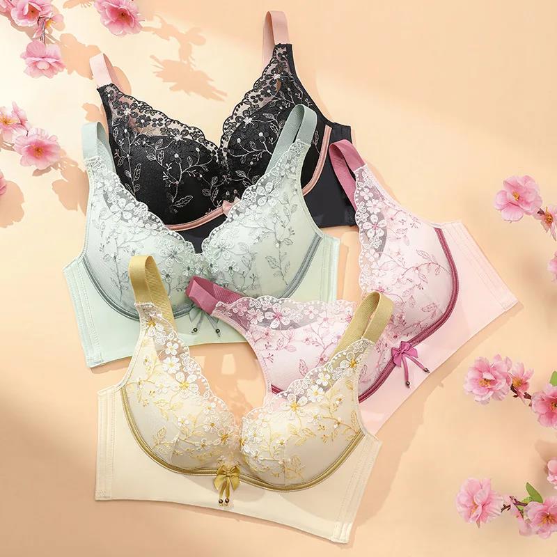 Women%20Underwear%20Chinese%20Embroidery%20Lace%20Gathering%20No%20Steel%20Rings%20To%20Prevent%20Sagging%20Ladies%20Breathable%20Comfortable%20Bra%20-%20Image%203