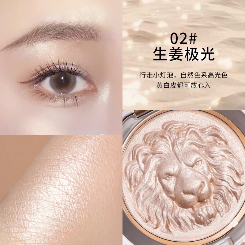 Highlighter Bronzer Powder Highlighting & Contour Palette Shade Pearlescent Lion Ginger Highlights Powder Private Label