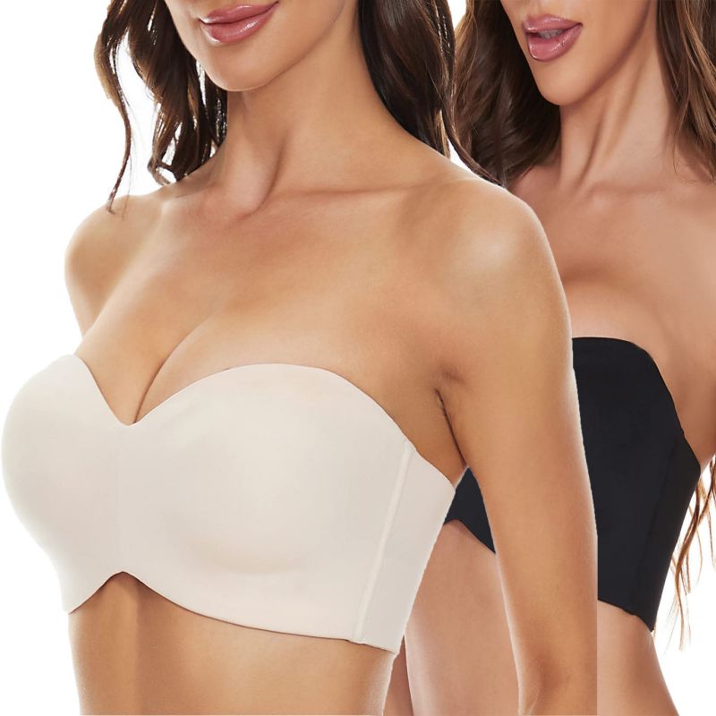 1Pair Backless Strapless Invisible Push Up Bras For Women Adhesive